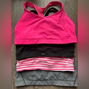 VSX Pink and Black Sports Bras - Lot L/XL